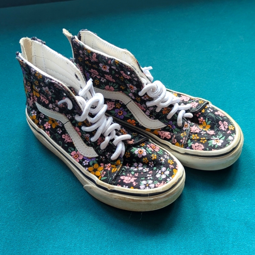 Little Girls Vans High Top Sneakers, Size 11.5